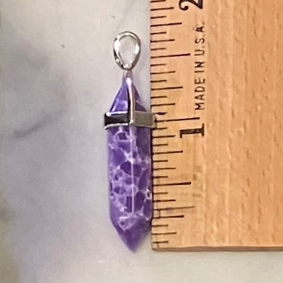 Amethyst Pencil Point Bullet Fashion Pendant - Picture 4 of 4